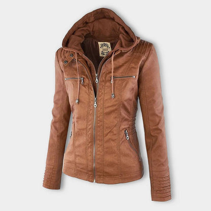 Erika | Veste de motard à capuche pour femme - Image 1