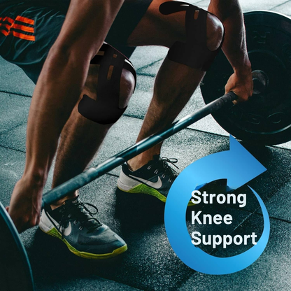 Knæbeskytter | Forudskåret Kinesio Tape | Åndbar Knæstøtte | Flexify