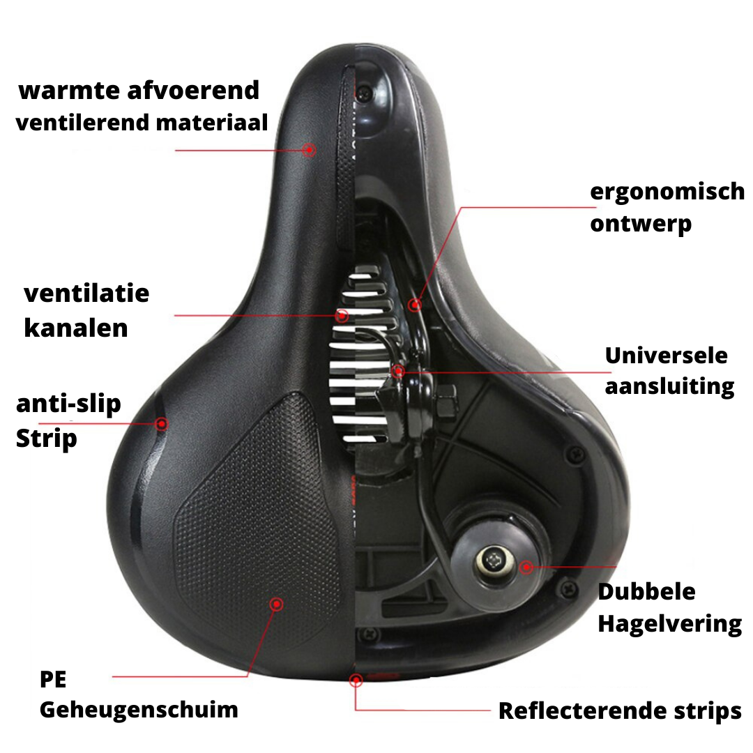 Komfortabel Ergonomisk Cykelsadel - Universel Pasform