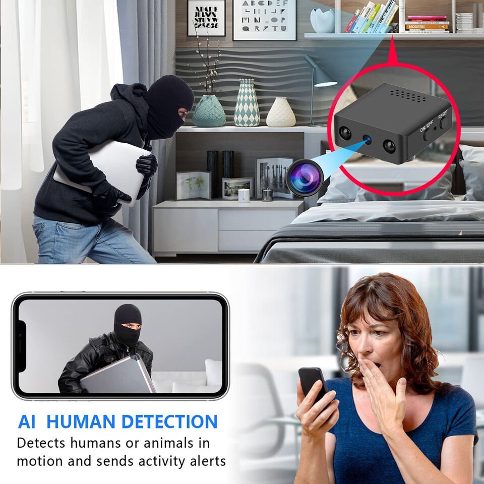 Kompakt Micro HD WiFi Kamera med Lyd og Nattesyn