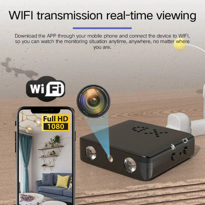 Kompakt Micro HD WiFi Kamera med Lyd og Nattesyn