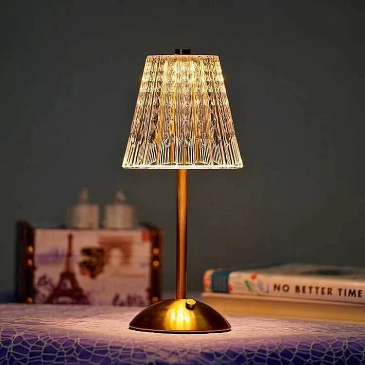 Krystal Genopladelig LED Trådløs Bordlampe