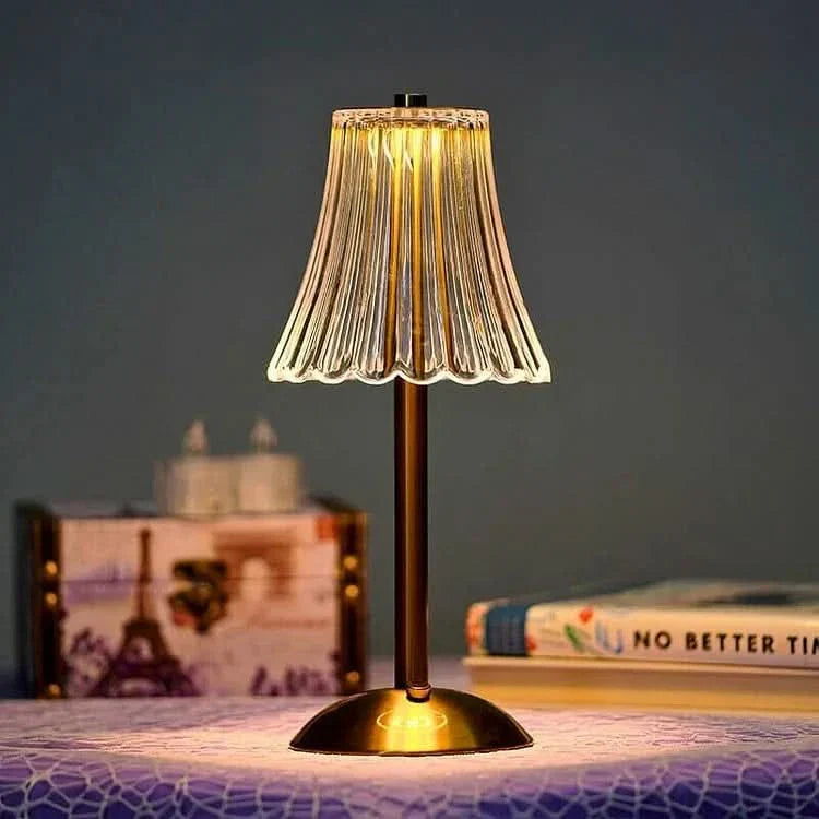 Krystal Genopladelig LED Trådløs Bordlampe