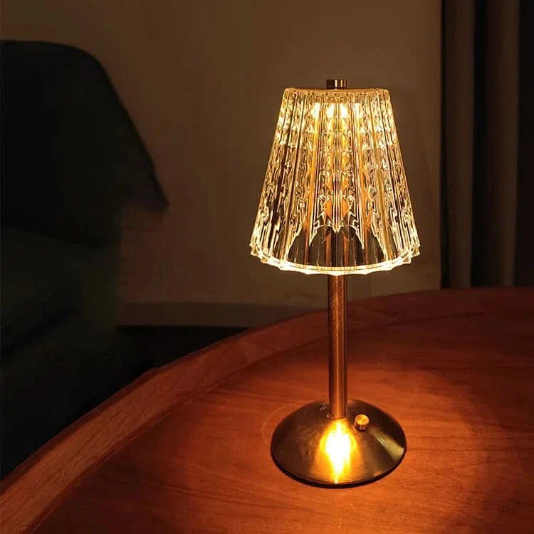 Krystal Genopladelig LED Trådløs Bordlampe