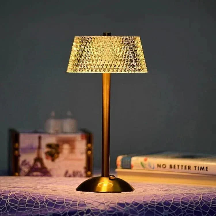 Krystal Genopladelig LED Trådløs Bordlampe