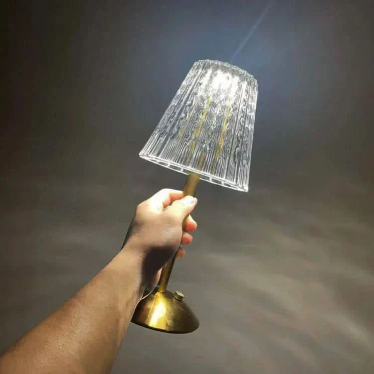 Krystal Genopladelig LED Trådløs Bordlampe