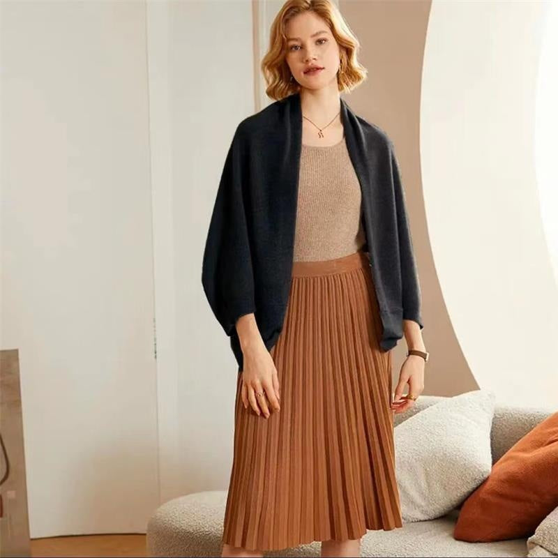Kvinders Elegant Varm Blød Strikket Sjæl Wrap