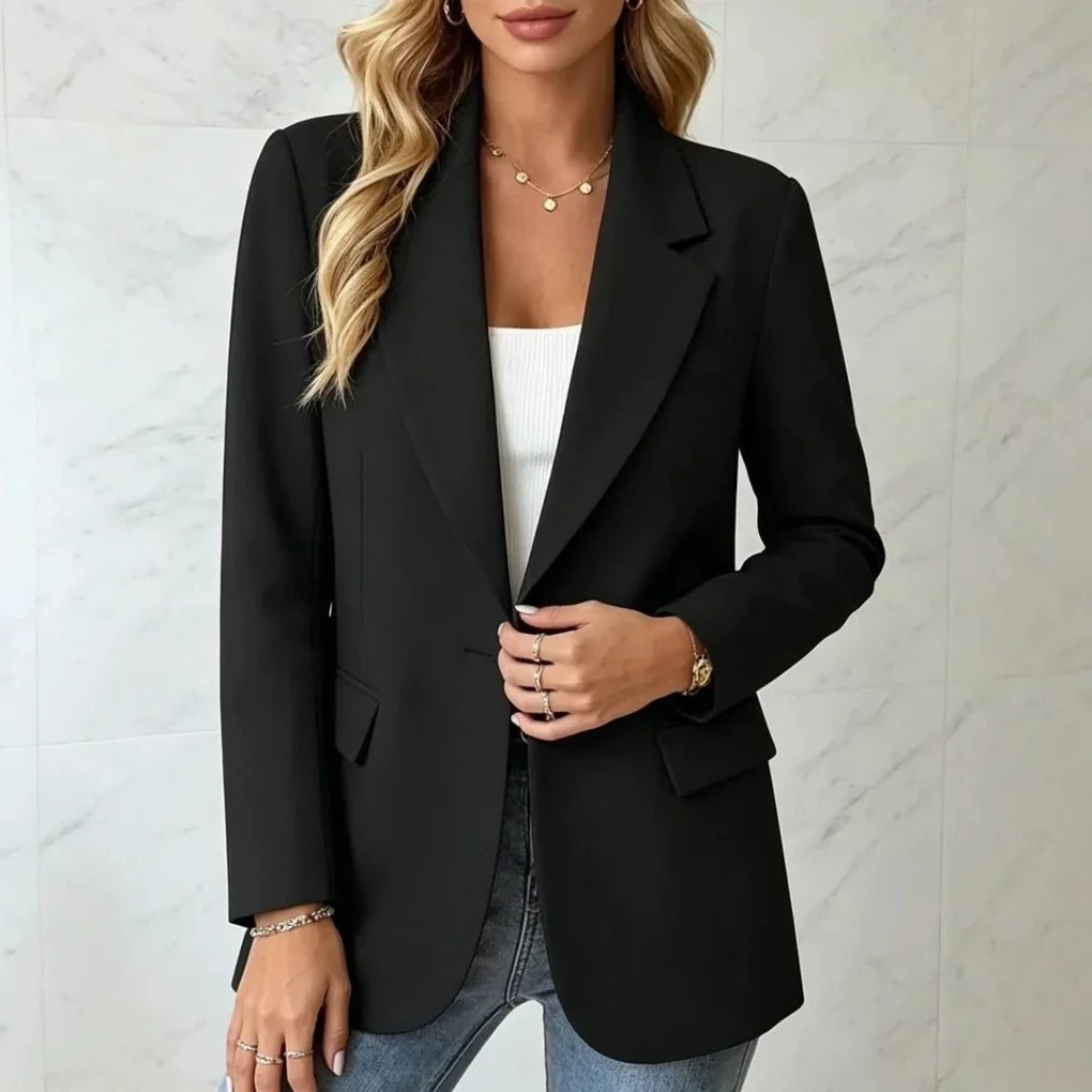 Lang blazer med reverskrave