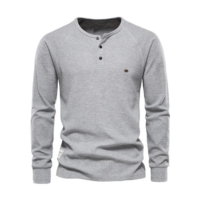 Langærmet t-shirt til mænd med rund hals - Komfort & stil