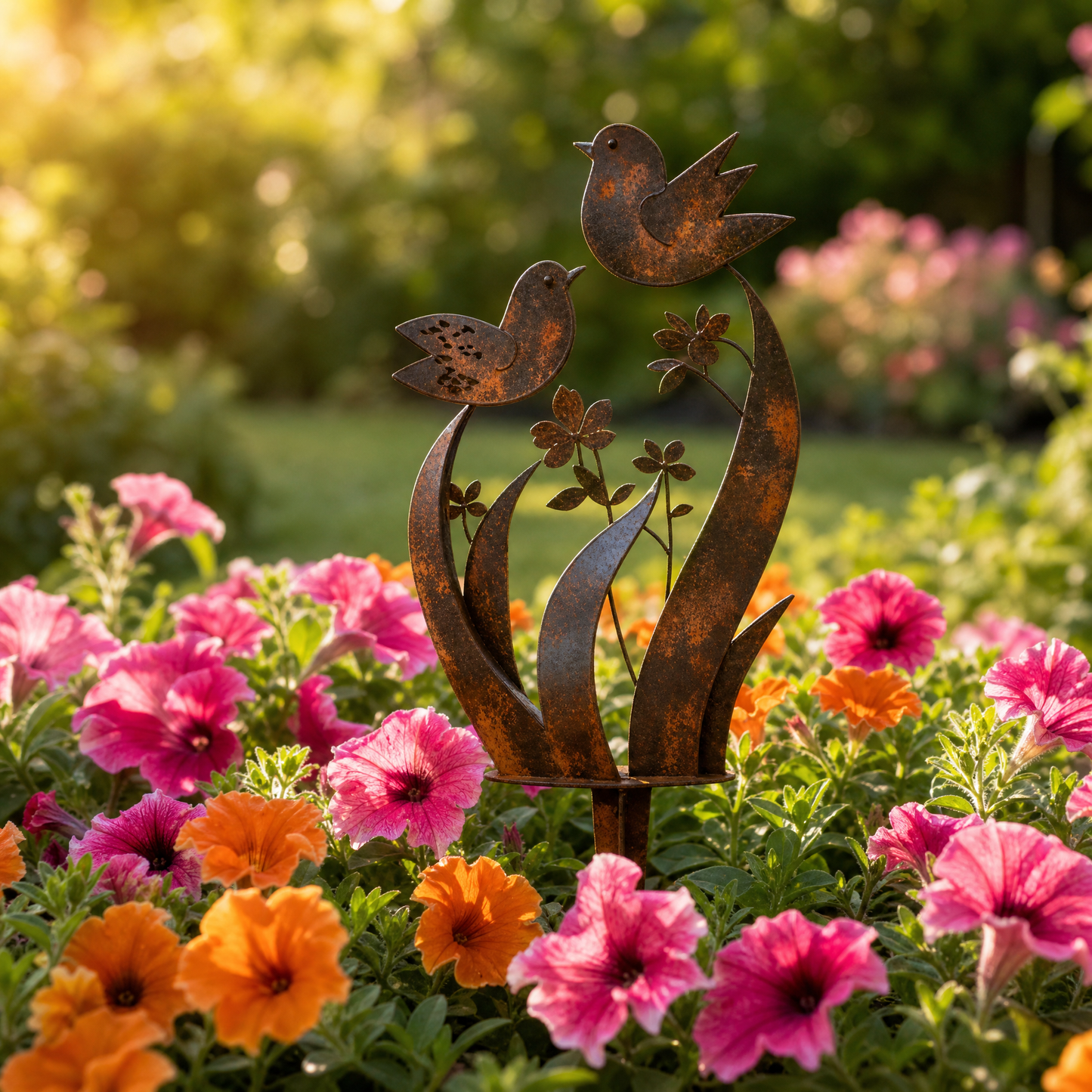 Lark & Iron™ – Rustik Fugle- og Vildblomst Stake