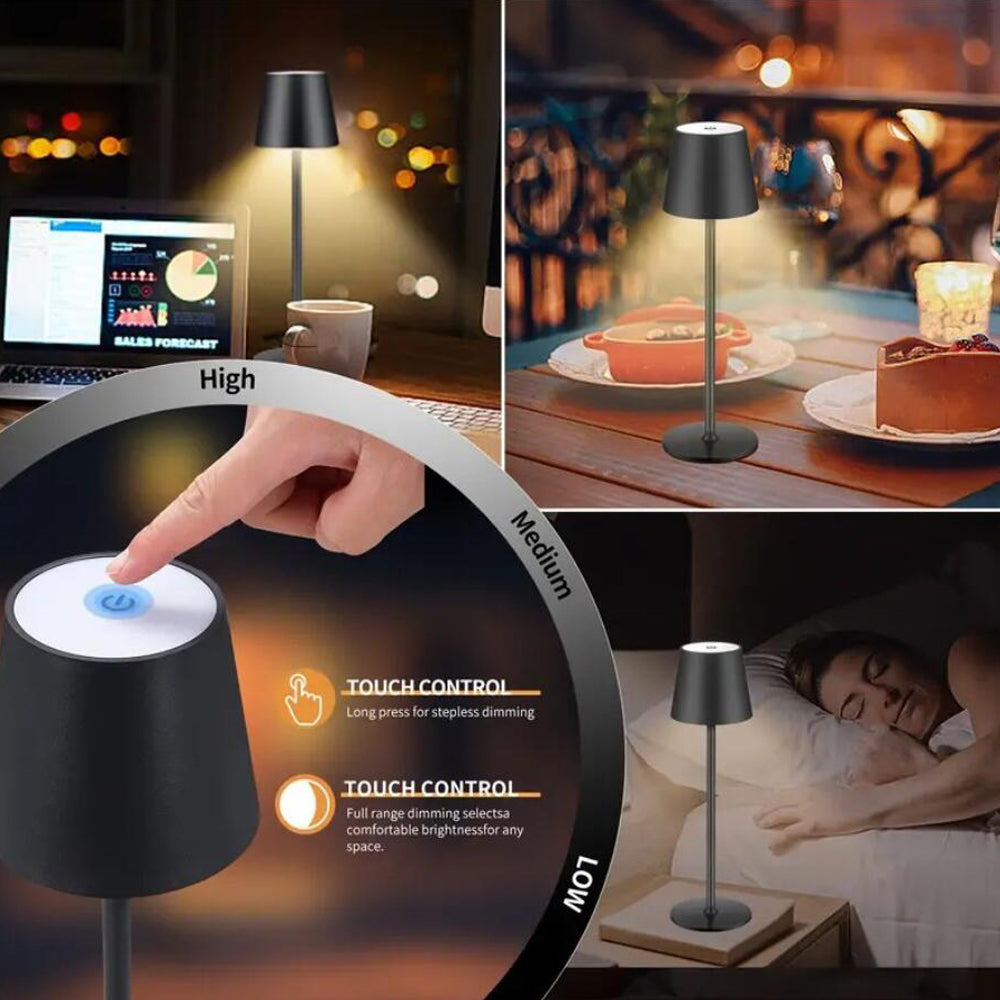 LED Bordlampe med Berøring og Genopladelig Funktion