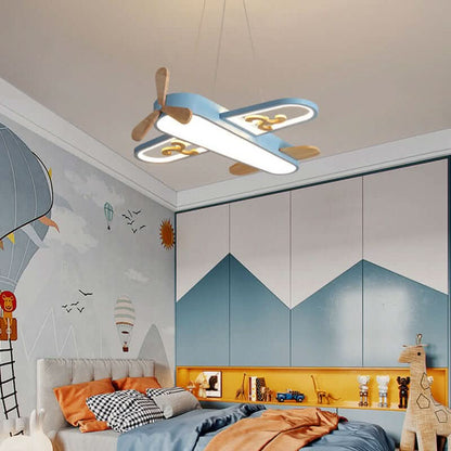 LED Flyvemaskine Loftlampe til Børneværelse med Fjernbetjening
