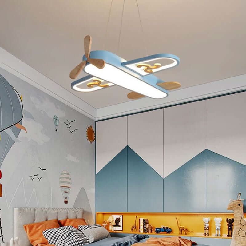 LED Flyvemaskine Loftlampe til Børneværelse med Fjernbetjening