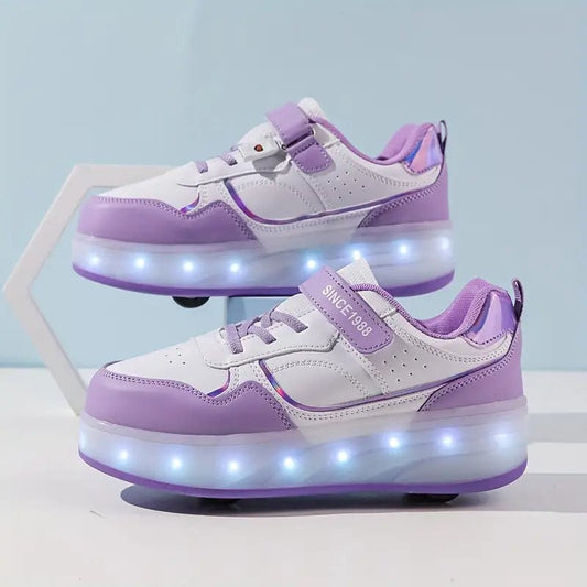 LED Lysk Sneakers med Utrækkelige Hjul til Børn
