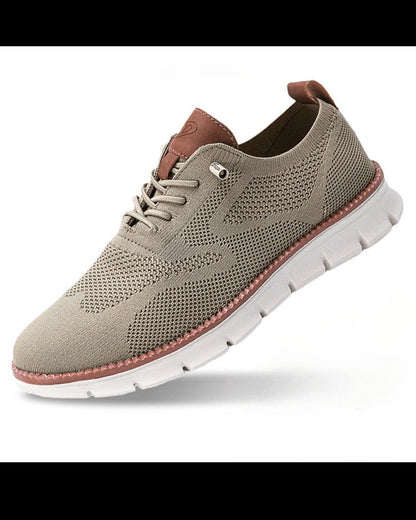 Lette og åndbare strikkede casual sneakers med snøre til mænd