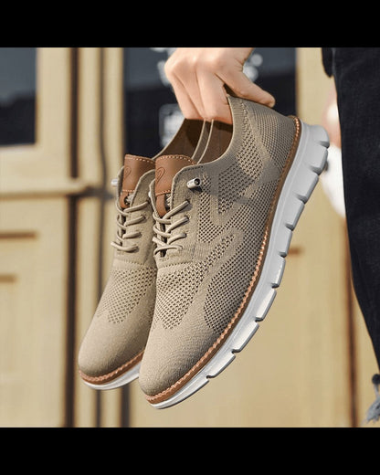 Lette og åndbare strikkede casual sneakers med snøre til mænd
