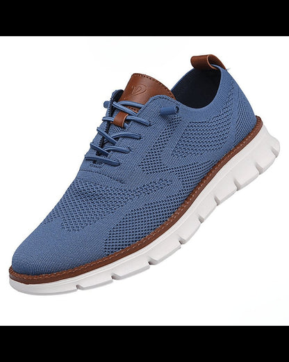 Lette og åndbare strikkede casual sneakers med snøre til mænd