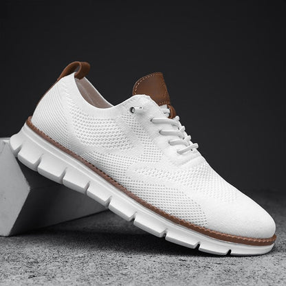 Lette og åndbare strikkede casual sneakers med snøre til mænd