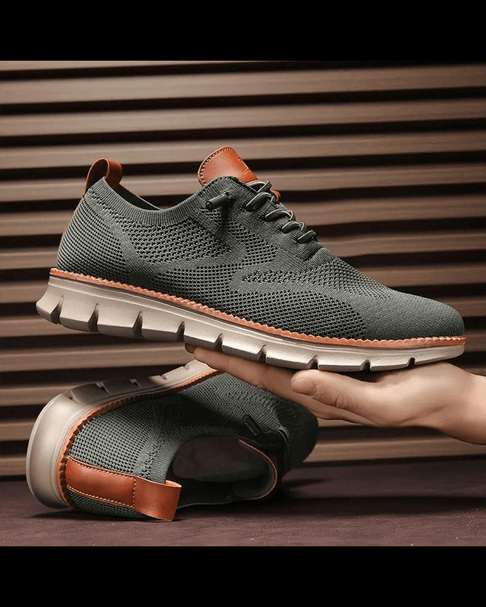 Lette og åndbare strikkede casual sneakers med snøre til mænd