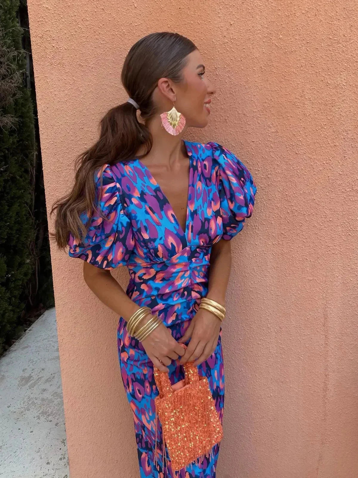 Alice | Robe imprimée élégante à manches bouffantes pour femmes - Image 2