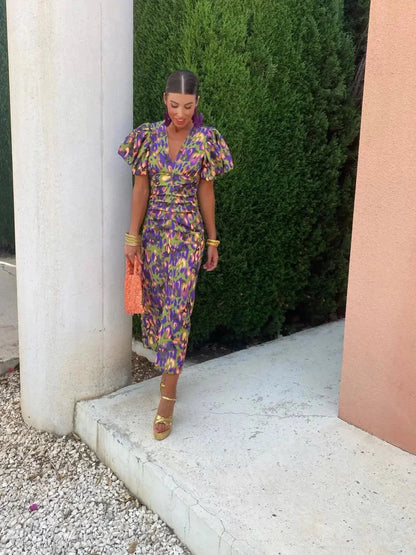 Alice | Robe imprimée élégante à manches bouffantes pour femmes - Image 5
