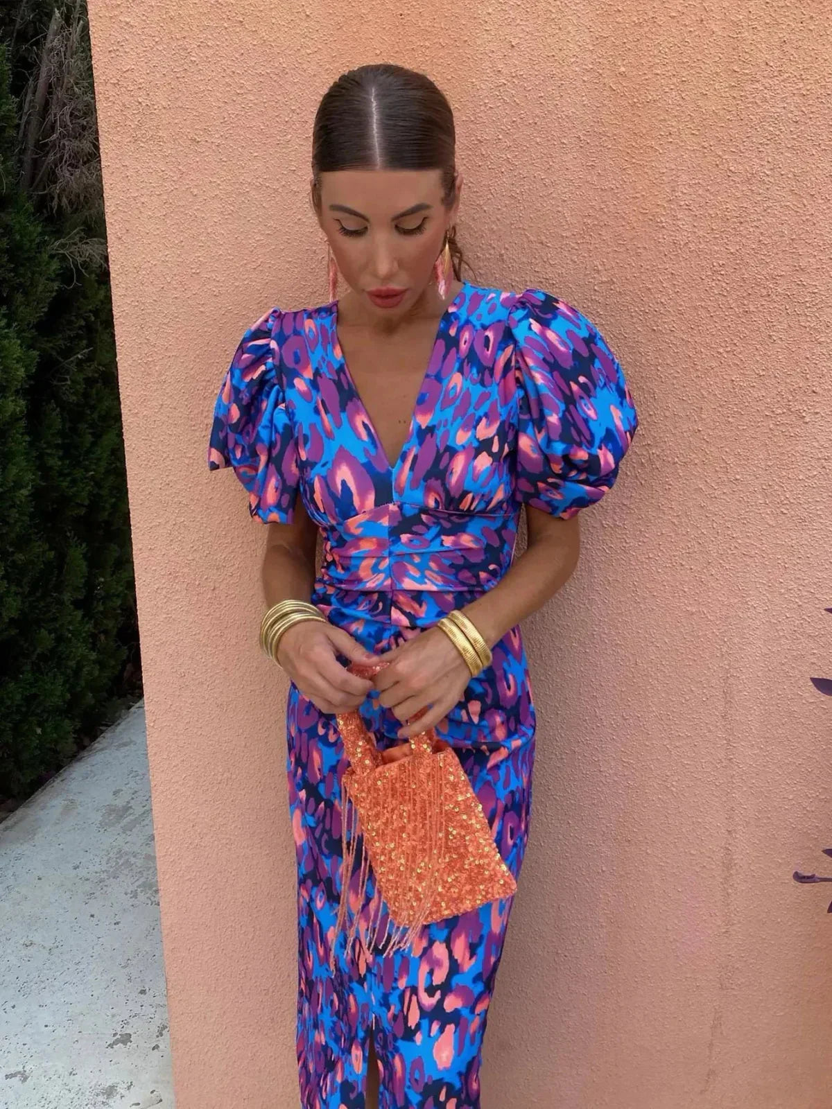 Alice | Robe imprimée élégante à manches bouffantes pour femmes - Image 3