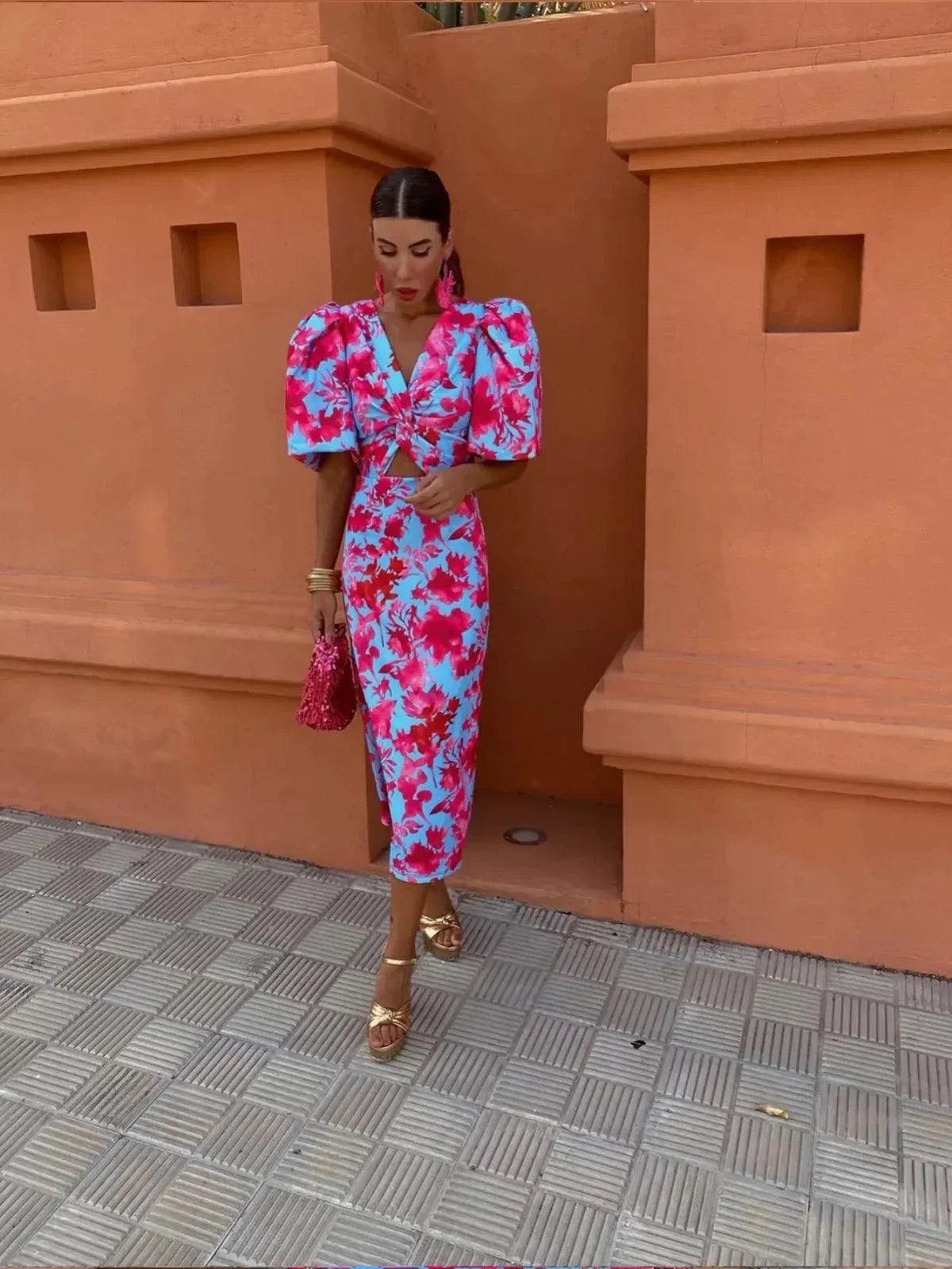 Alice | Robe imprimée élégante à manches bouffantes pour femmes - Image 6