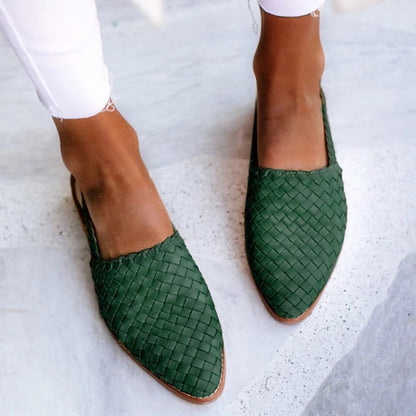 Lisa | Elegant Vævede Mules til Kvinder med Spids Tå