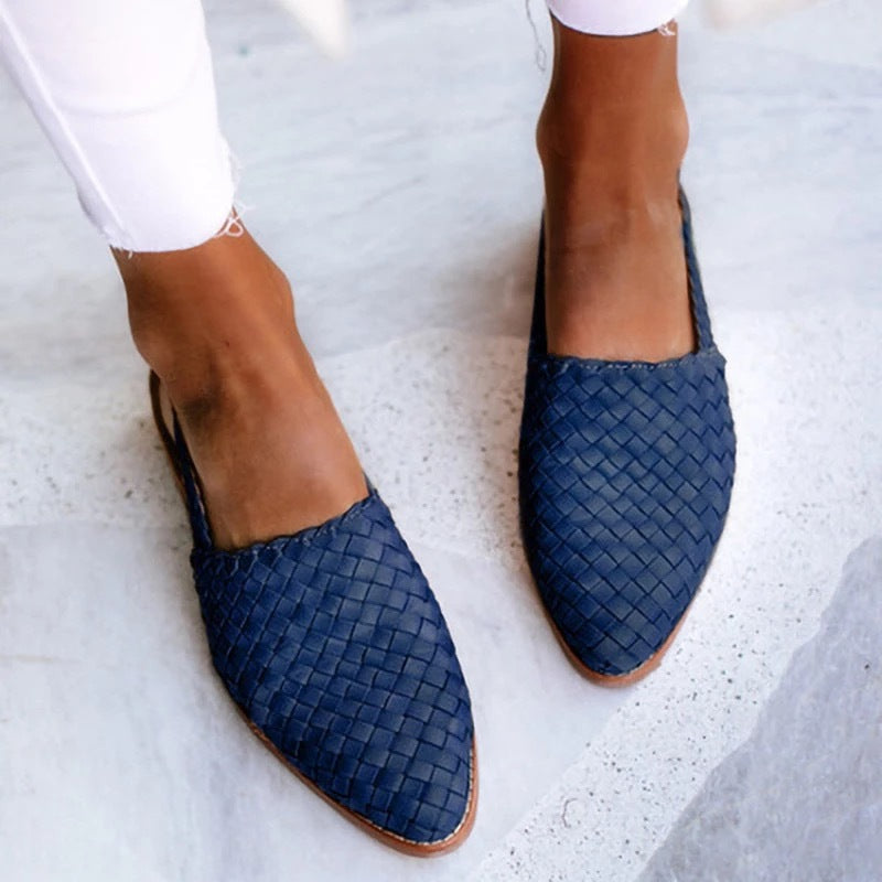 Lisa | Elegant Vævede Mules til Kvinder med Spids Tå