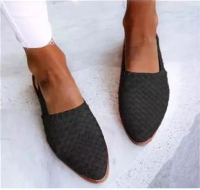 Lisa | Elegant Vævede Mules til Kvinder med Spids Tå
