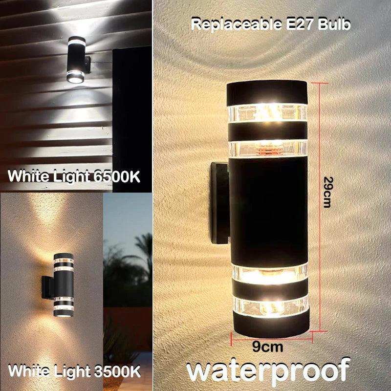 LumiBloc LED Udendørs Væglampe – Moderne IP65 Op & Ned Design med E27 Fatning