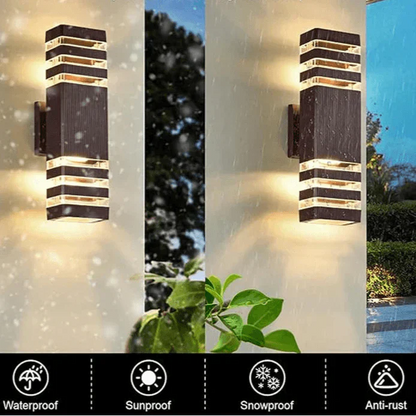 LumiBloc LED Udendørs Væglampe – Moderne IP65 Op & Ned Design med E27 Fatning