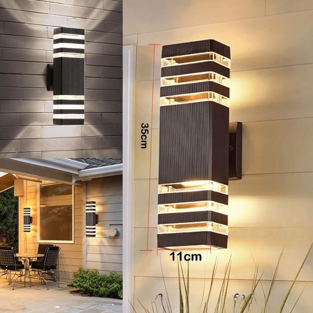 LumiBloc LED Udendørs Væglampe – Moderne IP65 Op & Ned Design med E27 Fatning