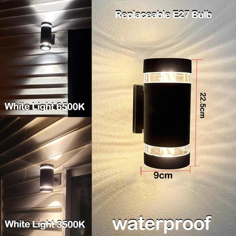 LumiBloc LED Udendørs Væglampe – Moderne IP65 Op & Ned Design med E27 Fatning