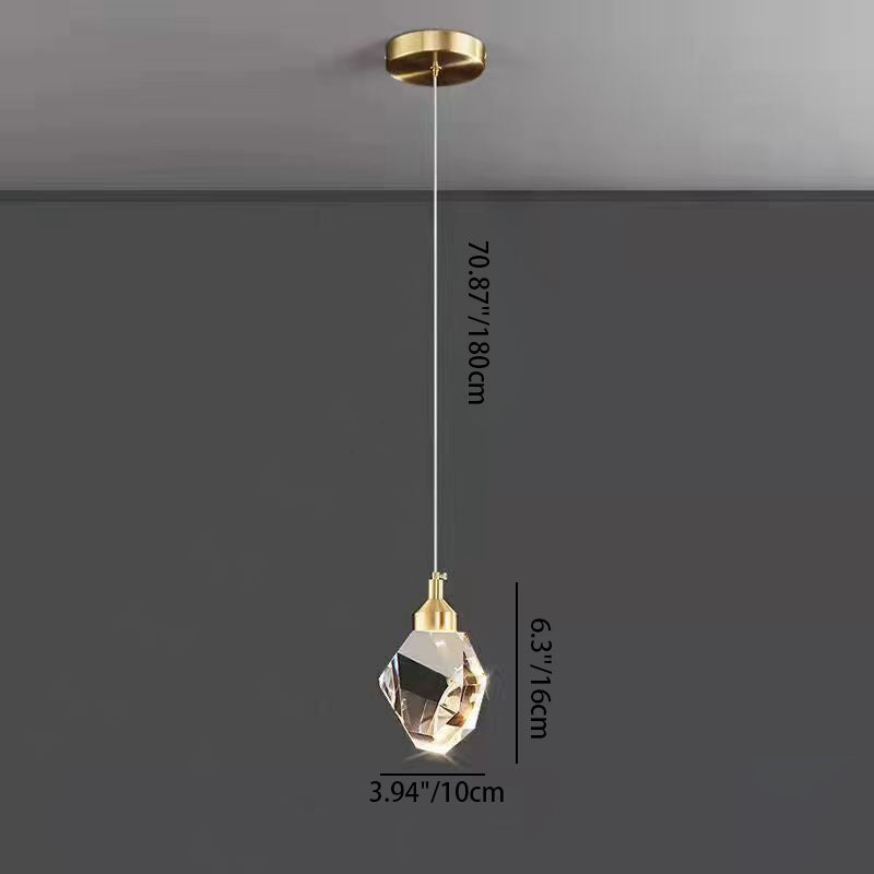 LumiJewel | Luksus Diamant Cube Krystal Jern LED Pendel Lys til Soveværelse