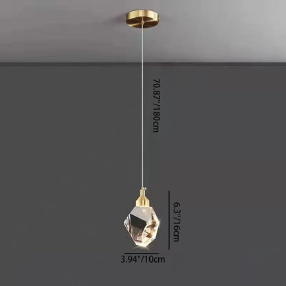 LumiJewel | Luksus Diamant Cube Krystal Jern LED Pendel Lys til Soveværelse