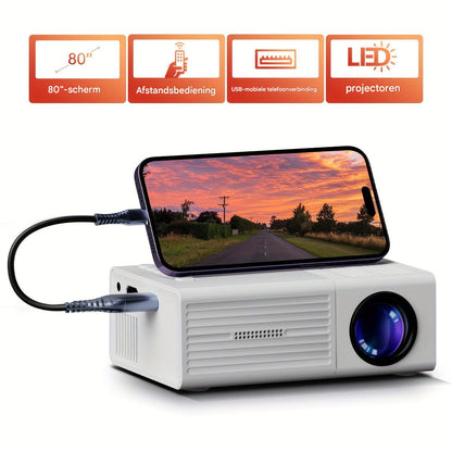 LumoBeam Ultra-lys Mini Projektor (3000 Lumen) – Kompakt HD Hjem & Udendørs Biograf
