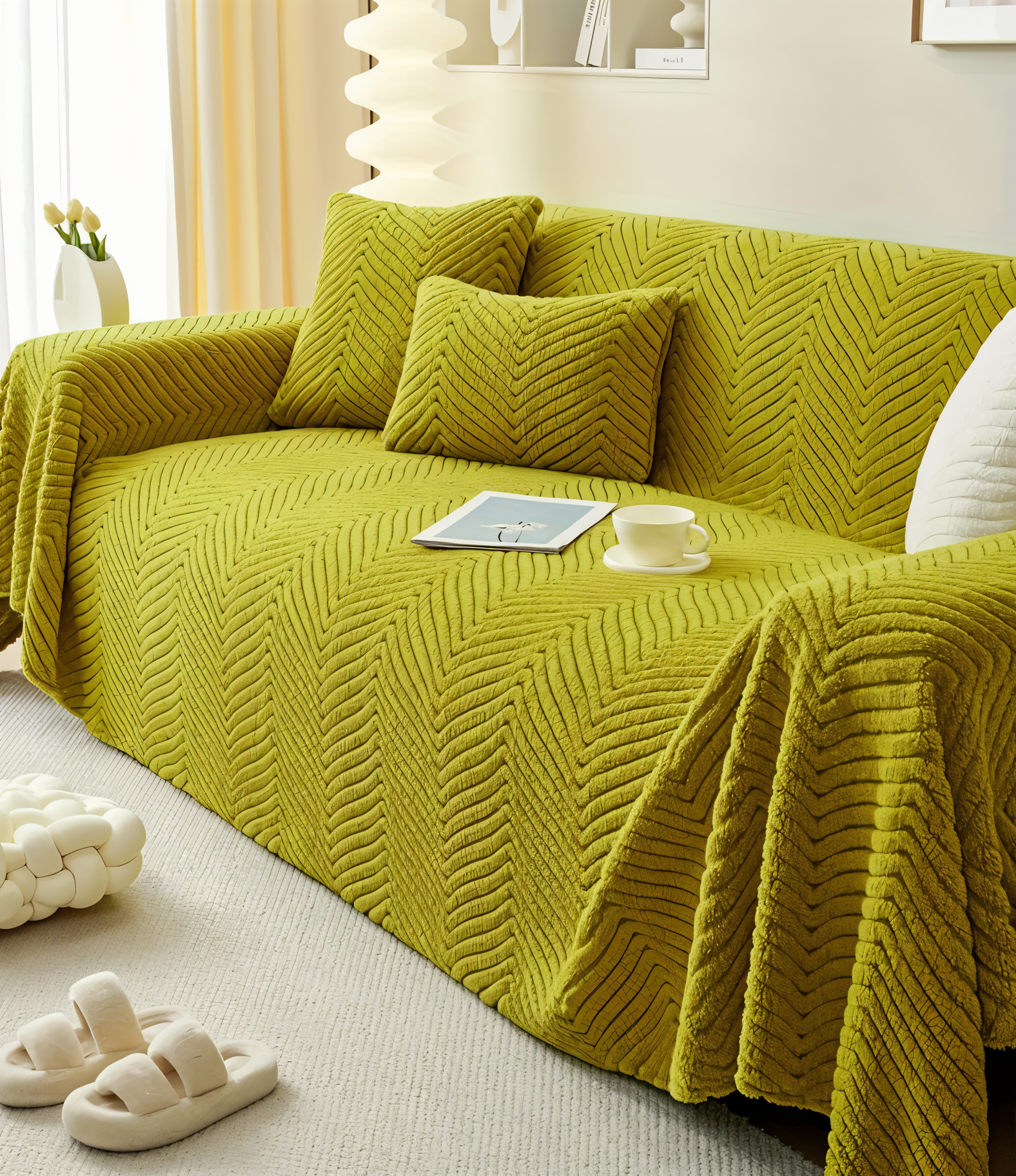 LuxuraWrap Sofa Betræk – Skridsikker Kæledyrsvenlig Sofa Beskytter
