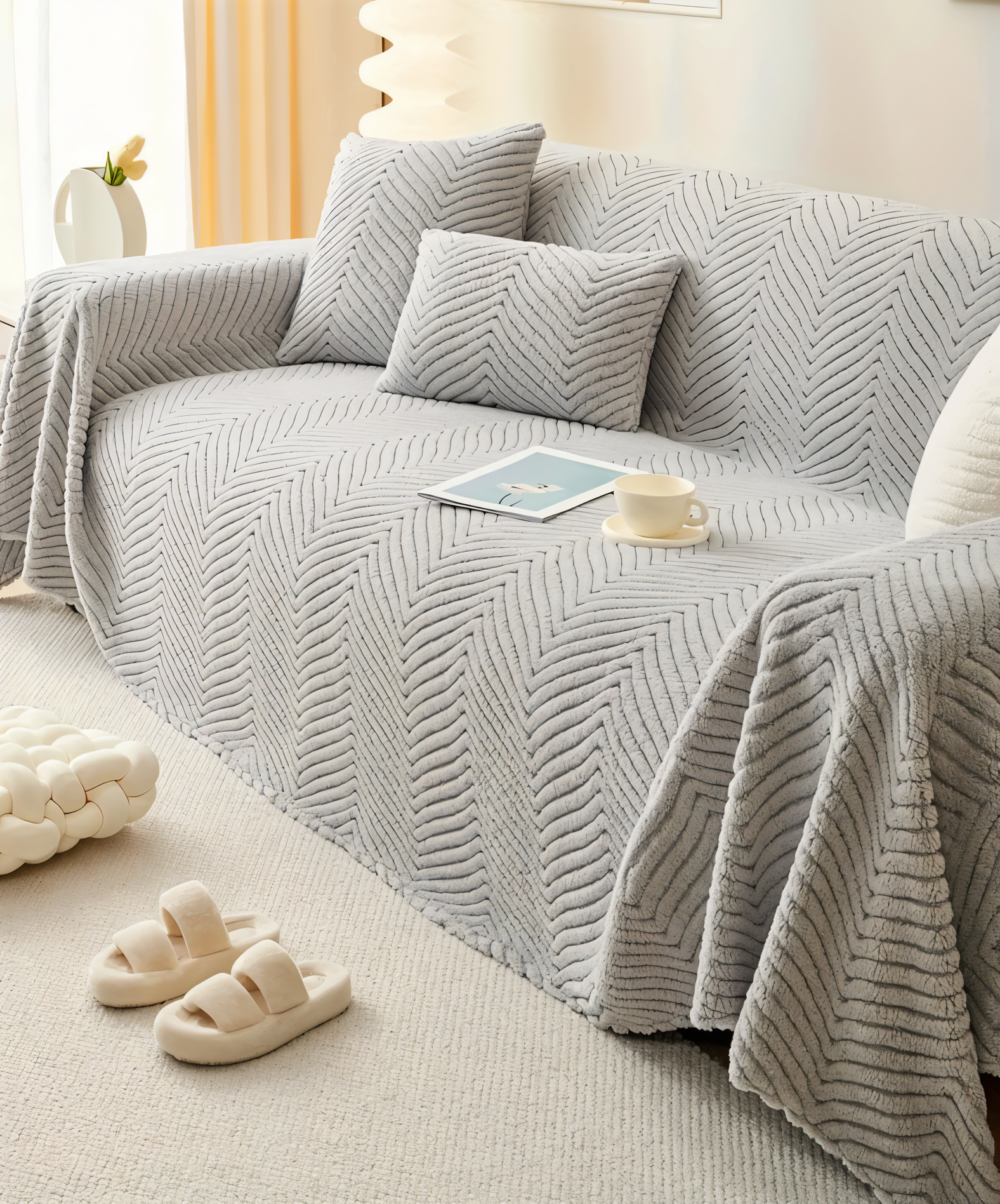 LuxuraWrap Sofa Betræk – Skridsikker Kæledyrsvenlig Sofa Beskytter