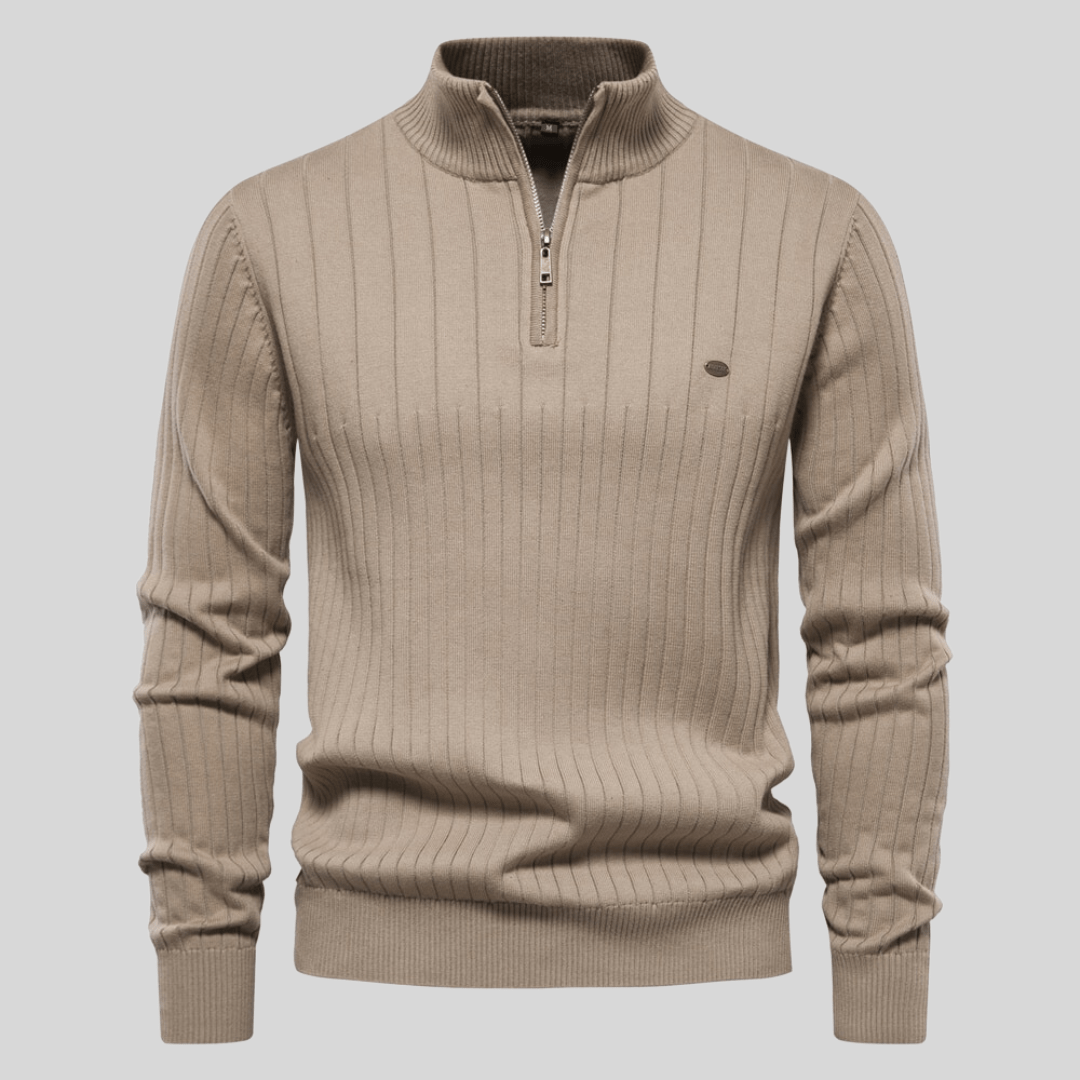 Igor | Pull Homme Zippé ¼ en Maille Côtelée - Image 5
