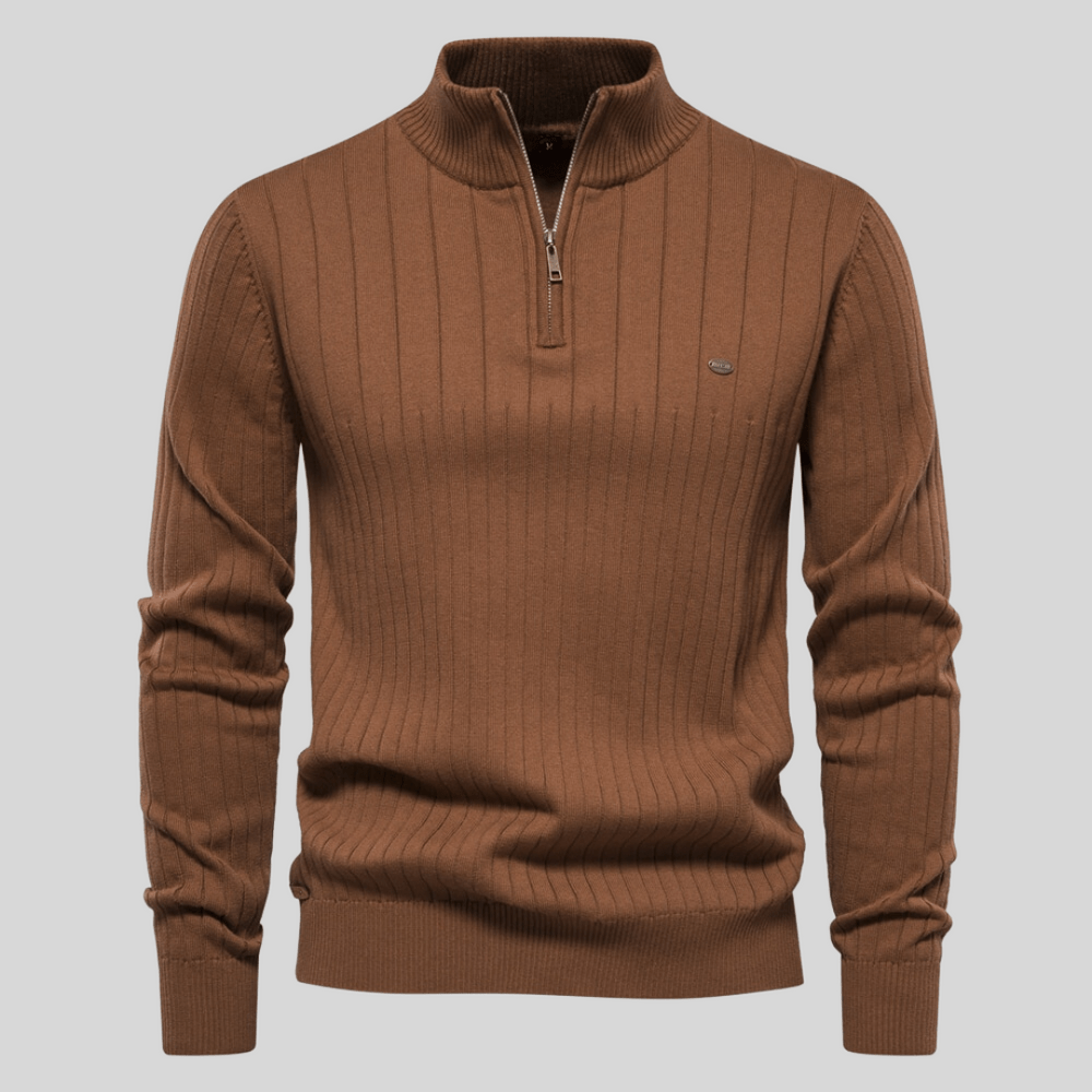 Igor | Pull Homme Zippé ¼ en Maille Côtelée - Image 6