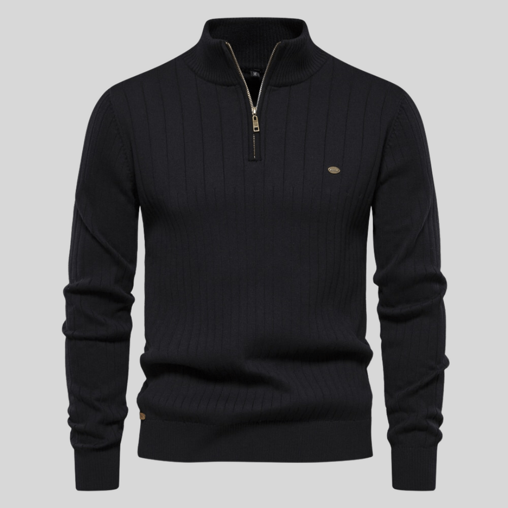 Igor | Pull Homme Zippé ¼ en Maille Côtelée - Image 7