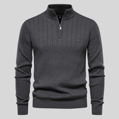 Igor | Pull Homme Zippé ¼ en Maille Côtelée - Image 8