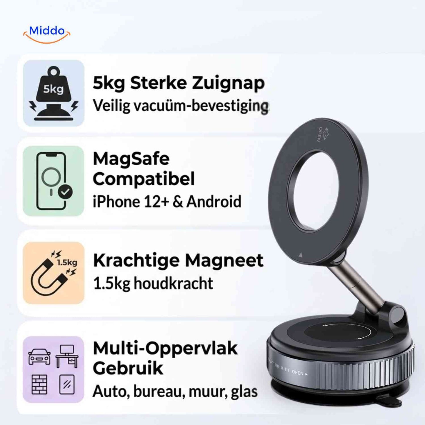 MagnaFold™ Holder | MagSafe, Foldbar og Stærk Greb