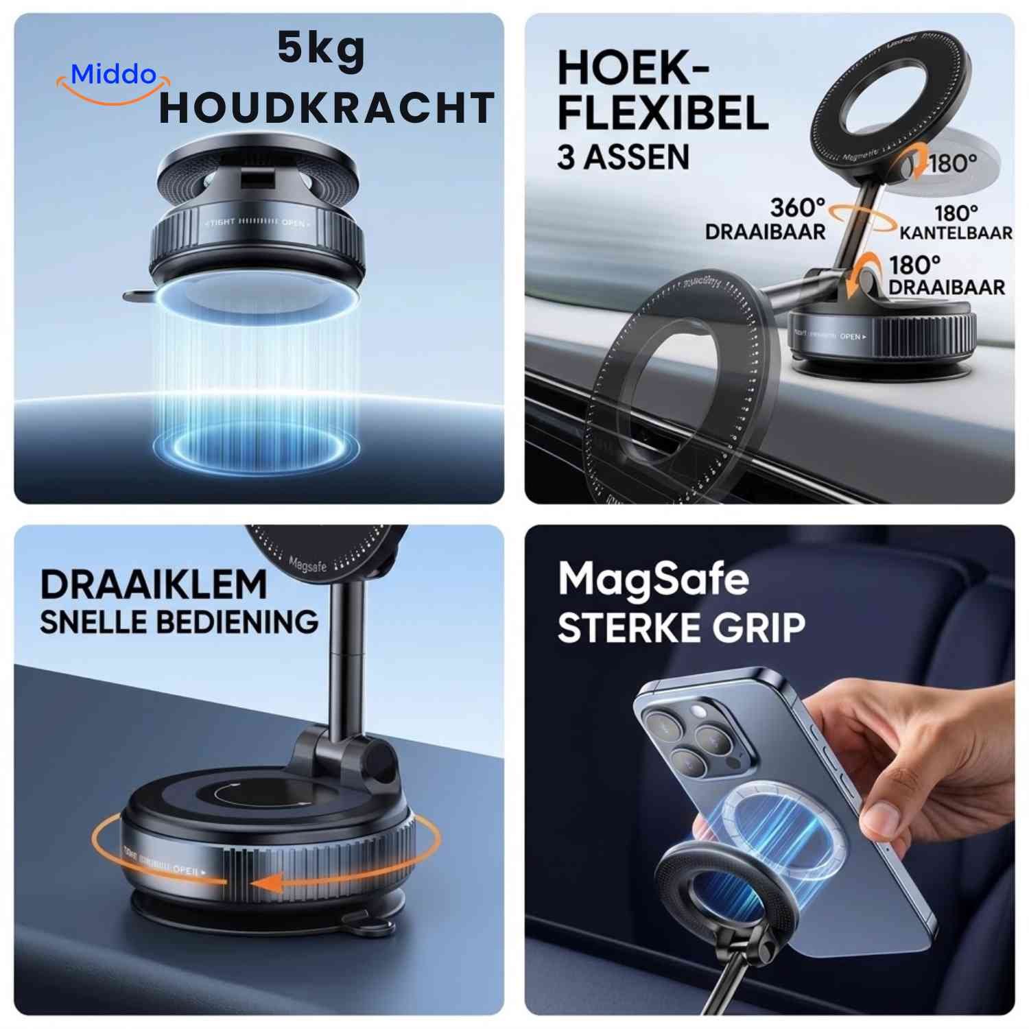 MagnaFold™ Holder | MagSafe, Foldbar og Stærk Greb