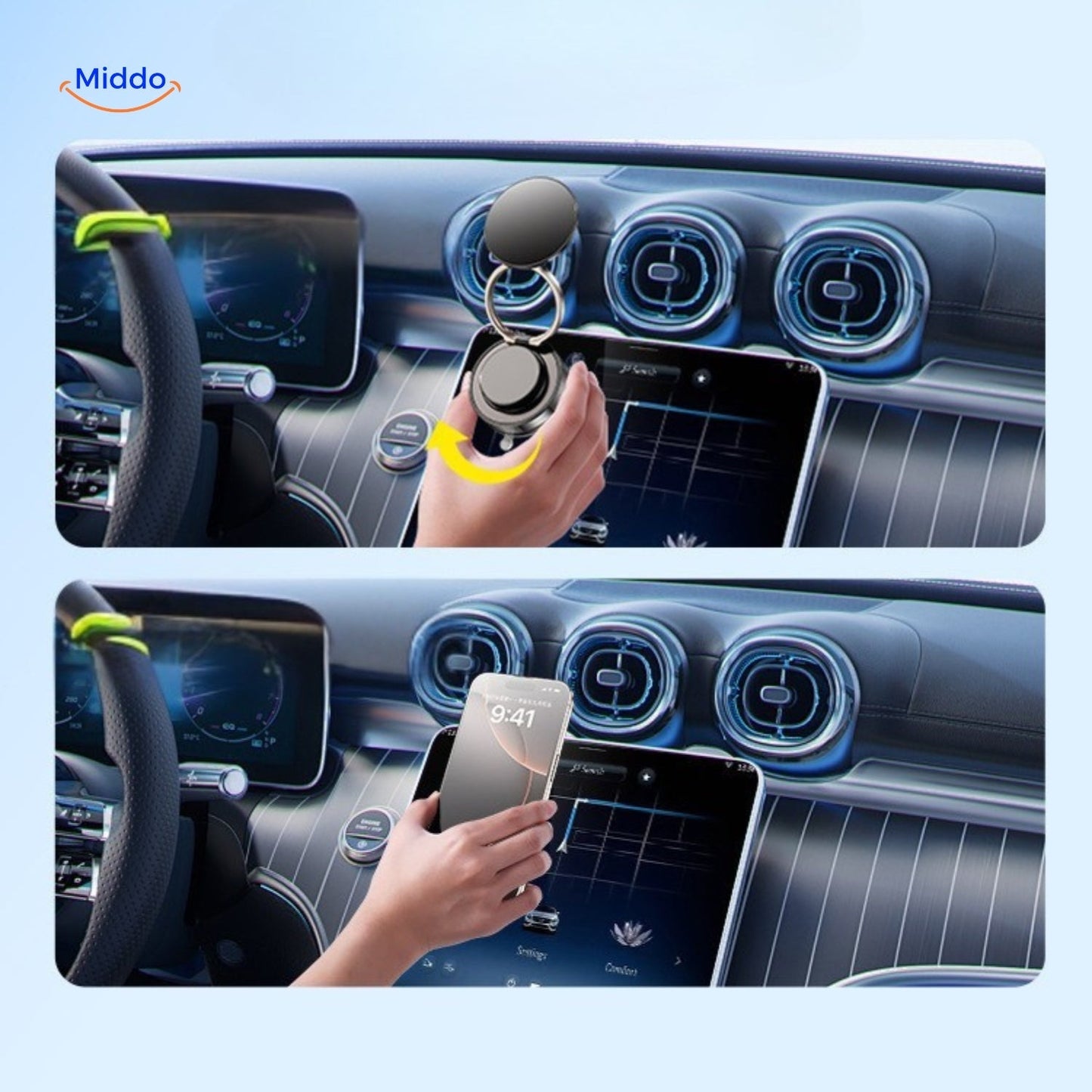 Magnevo™ Telefonholder | 360° Rotérbar, MagSafe og Kompakt