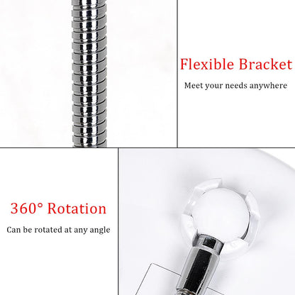 Makeup Spejl med LED & Zoom - med Sugekop og Fleksibel Arm