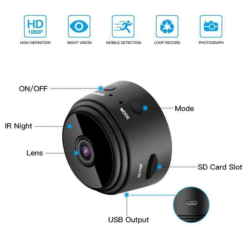 Marcelie | 1080p Magnetisk WiFi Mini Kamera-RV Campingvogn Bakkamera