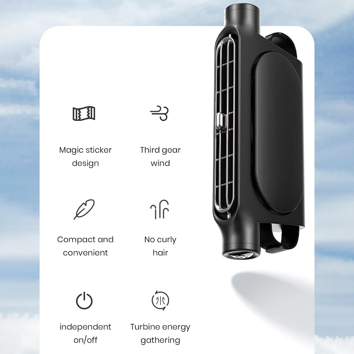 Marcelie | 3 Hastigheder USB Bil Køleventilator & Hovedstøtte Montering – AutoBreeze (1+1 GRATIS)
