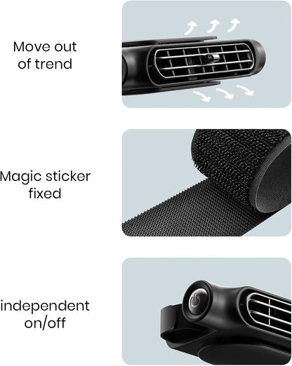 Marcelie | 3 Hastigheder USB Bil Køleventilator & Hovedstøtte Montering – AutoBreeze (1+1 GRATIS)